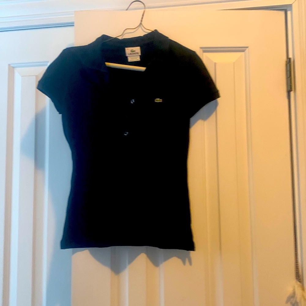Lacoste slim fit pique black polo size 36 (XS)